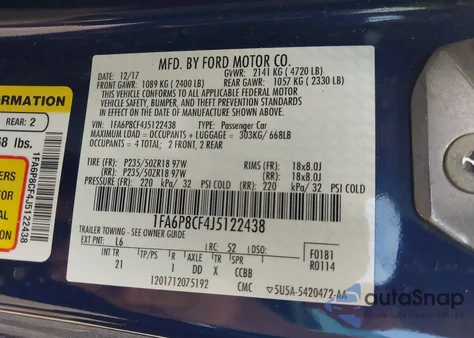 2018 Ford Mustang Gt from USA, damaged, VIN 1FA6P8CF4J5122438